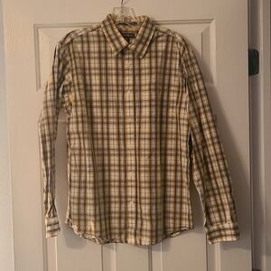Eddie Bauer Green-Plaid Button-Down